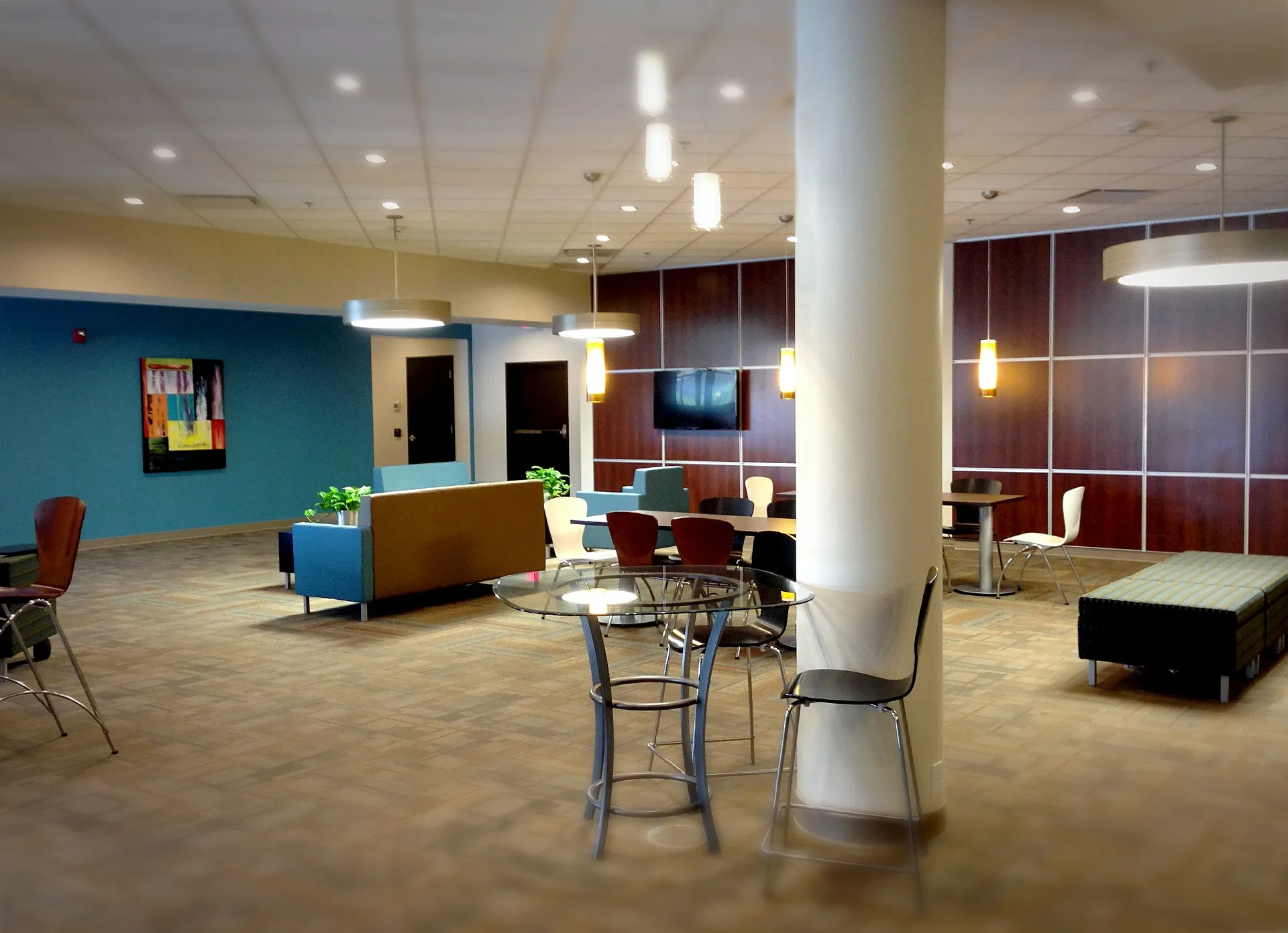 Modern bank branch lobby